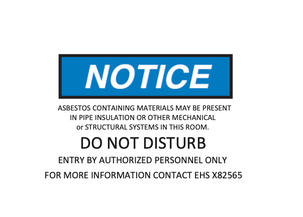 Asbestos Program | Environment, Health And Safety